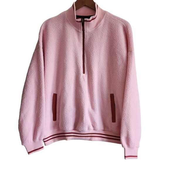 Zelos Fleece Sweatshirt Jacket Womens Large Pink Pullover 1/4 Zip - Picture 1 of 5